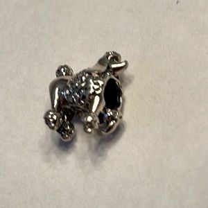 Pandora Style Bead Fashioned as a POODLE W/ Left Front Leg Bent in Anticipation
